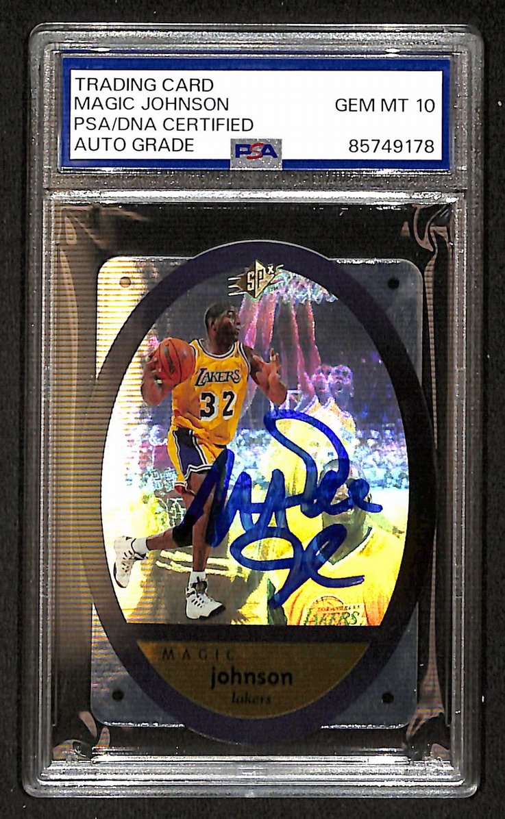 Magic Johnson 1996-97 Upper Deck SPX Signed/Auto Card #24 PSA/DNA 10 BA206366