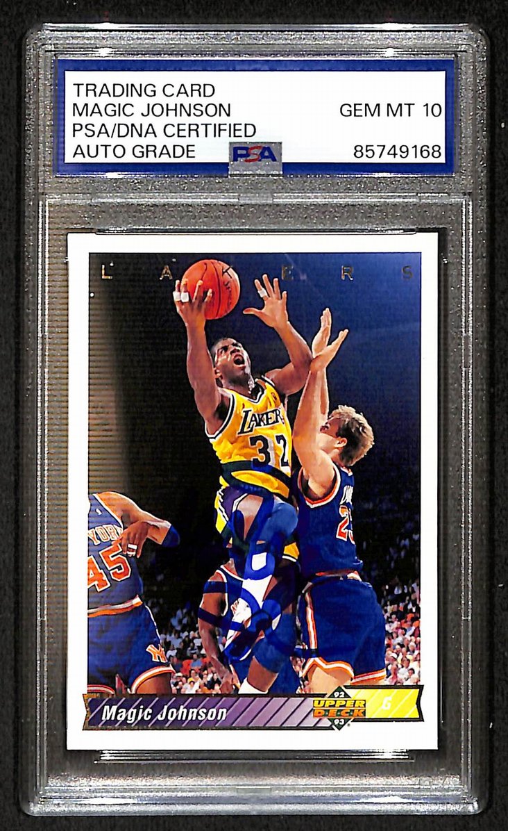Magic Johnson 1992-93 Upper Deck Signed/Auto Card #32a PSA/DNA 10 BA206373