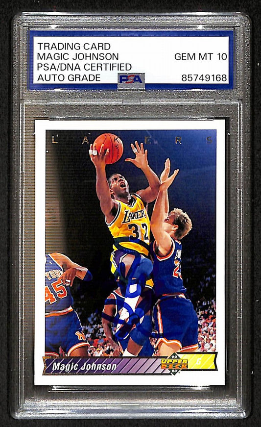 Magic Johnson 1992-93 Upper Deck Signed/Auto Card #32a PSA/DNA 10 BA206373