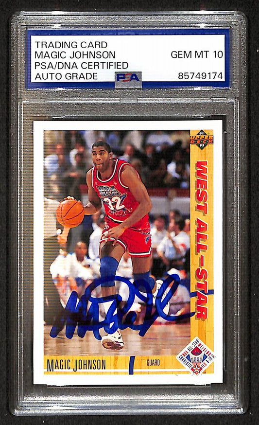 Magic Johnson 1991-92 Upper Deck Signed/Autographed Card #57 PSA/DNA 10 BA206376