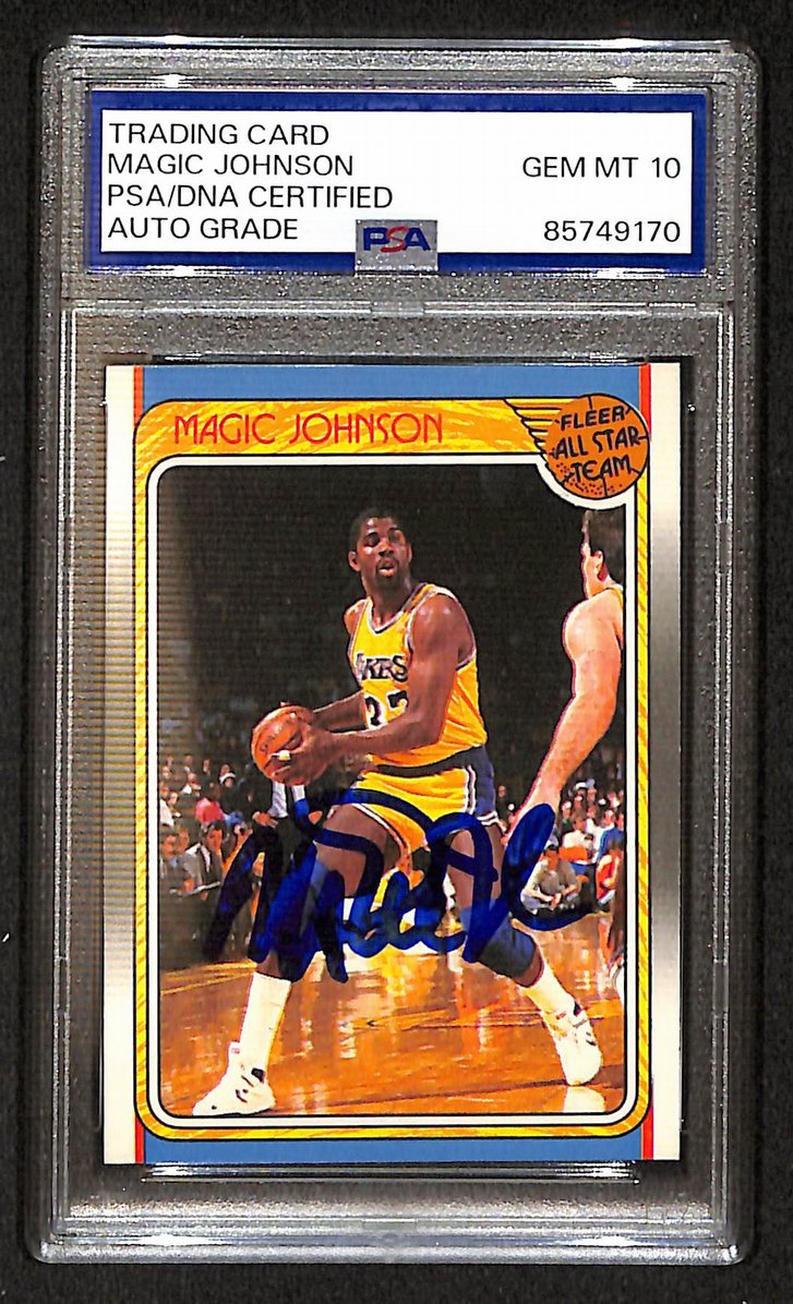 Magic Johnson 1988-89 Fleer Signed/Autographed Card #123 PSA/DNA 10 BA206379