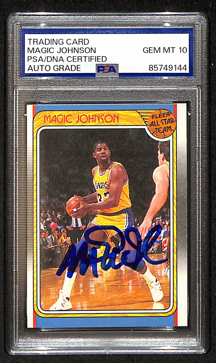 Magic Johnson 1988-89 Fleer Signed/Autographed Card #123 PSA/DNA 10 BA206381