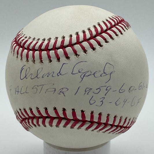 Orlando Cepeda HOF Signed/Inscribed OML Baseball Giants PSA/DNA 206331