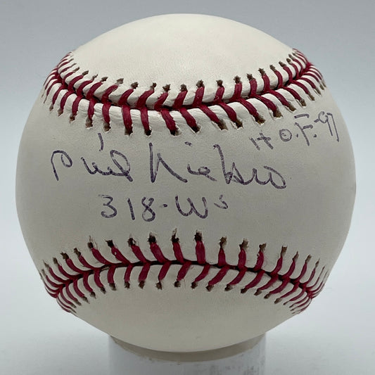 Phil Niekro HOF Signed/Inscribed OML Yankees 100th Anniv Baseball PSA/DNA 206339