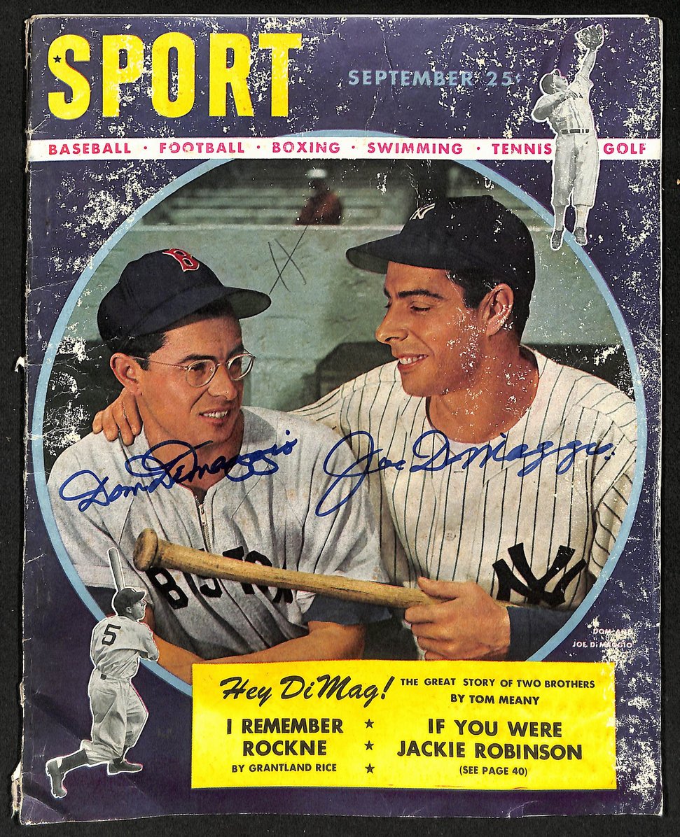 Joe & Dom DiMaggio Signed/Auto 1947 Sport Magazine PSA/DNA Full Letter