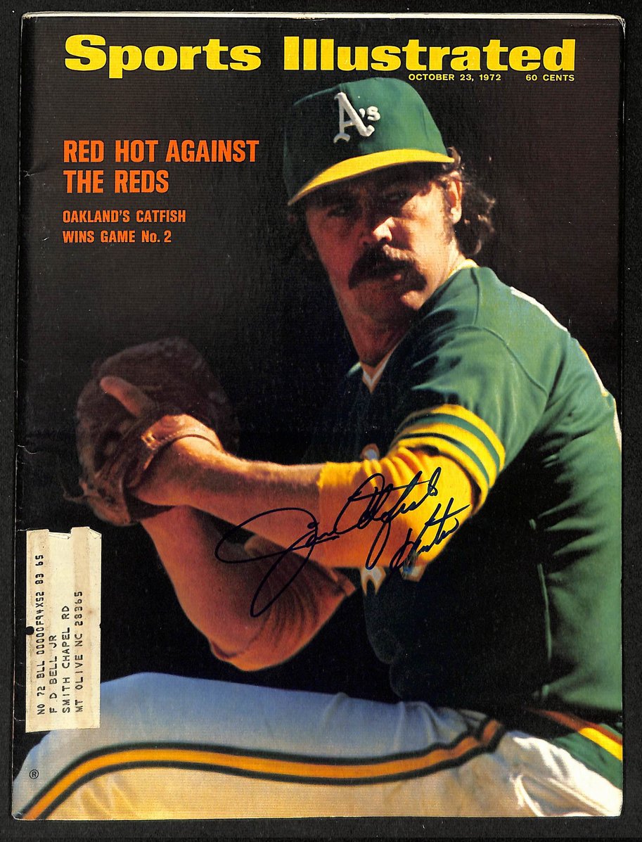 Jim Catfish Hunter Signed/Auto 1972 Sports Illustrated Magazine PSA/DNA