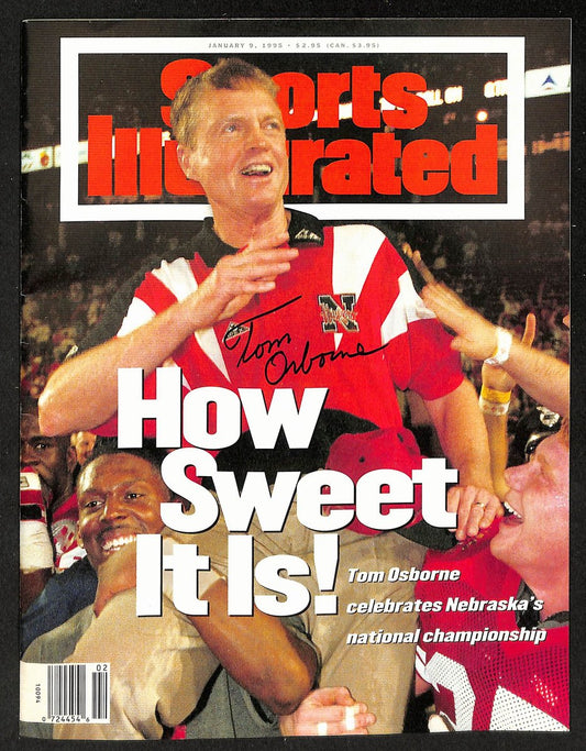 Tom Osborne Nebraska Signed 1995 Sports Illustrated No Label PSA/DNA