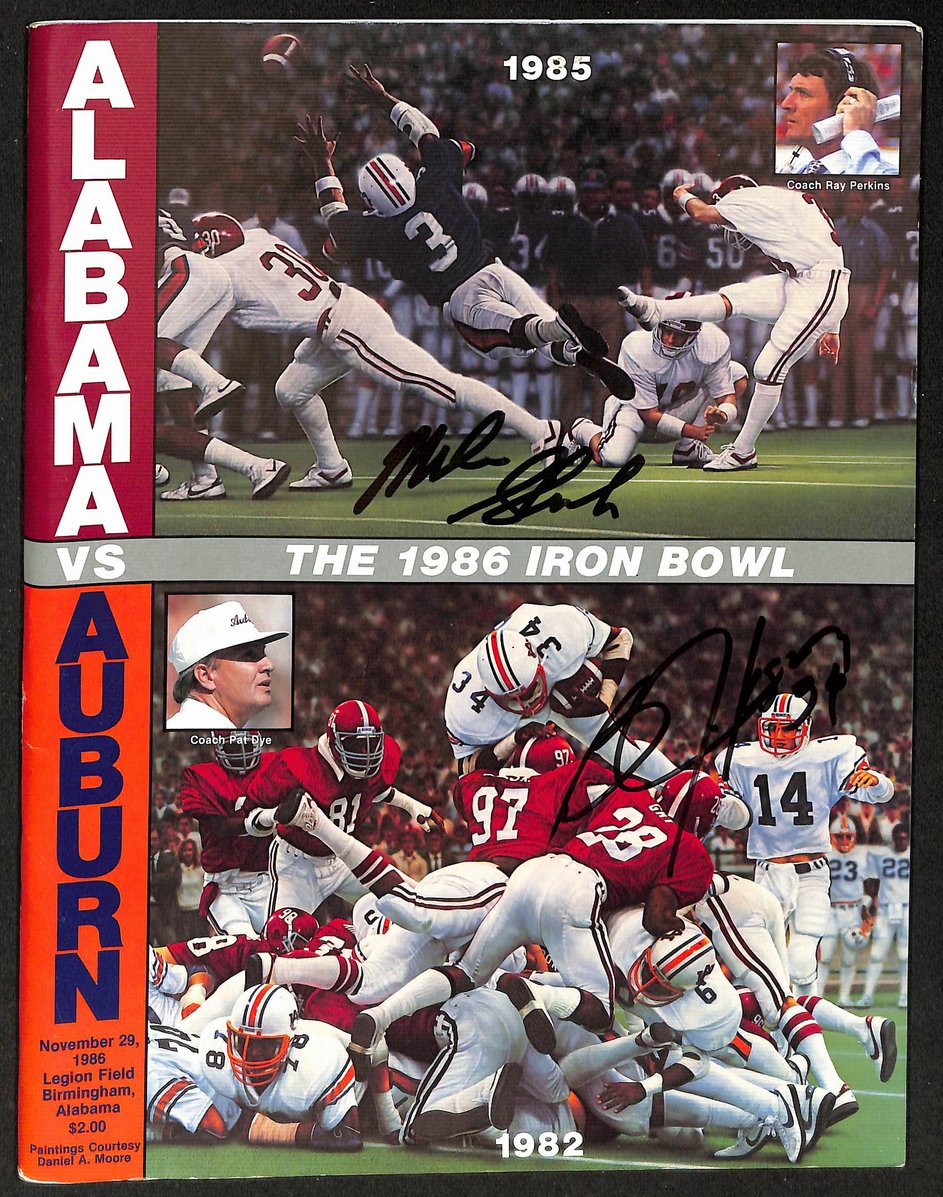 Bo Jackson & Mike Shula Signed/Auto 1986 Iron Bowl Program PSA/DNA