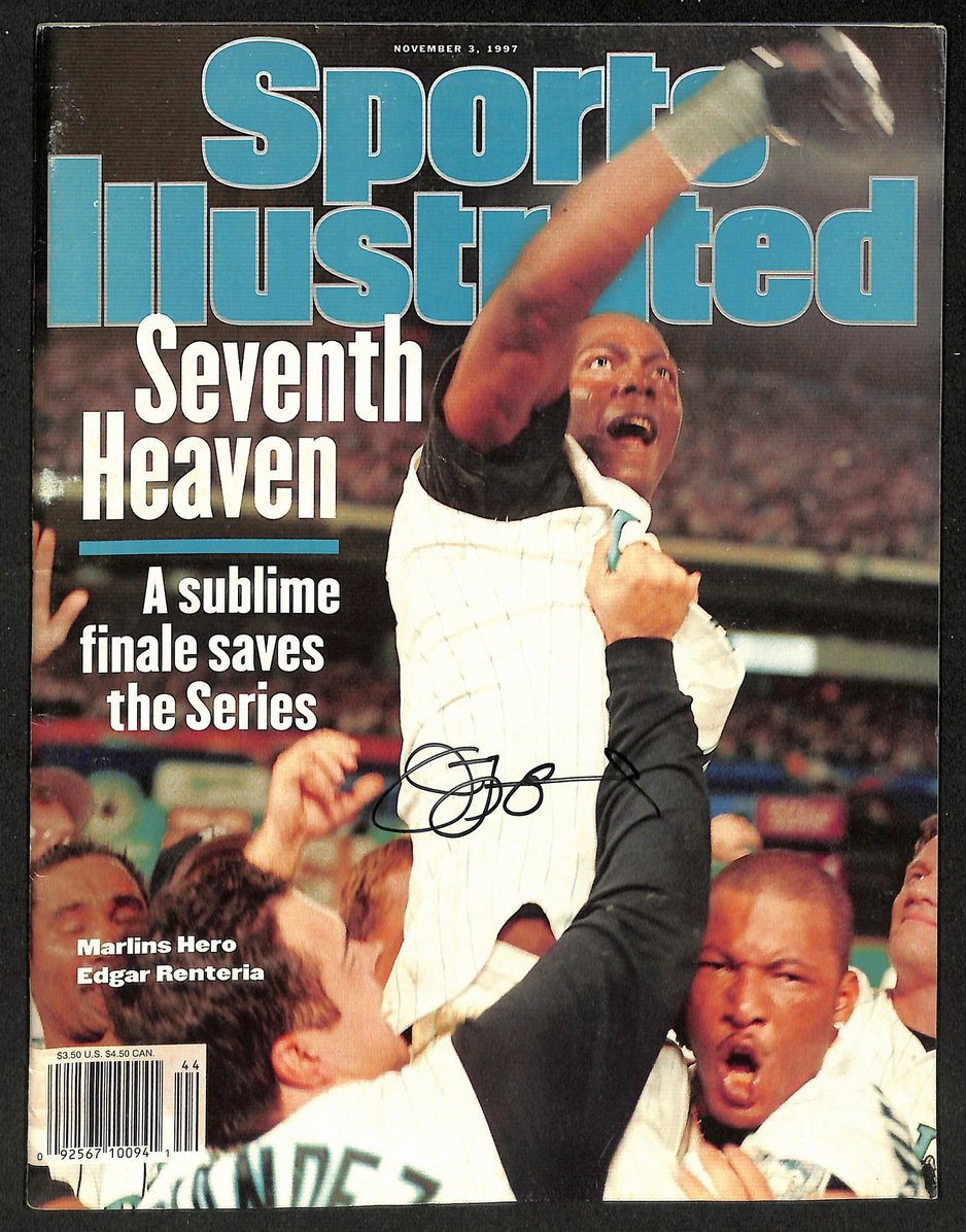 Edgar Renteria Marlins Signed 1997 Sports Illustrated No Label PSA/DNA