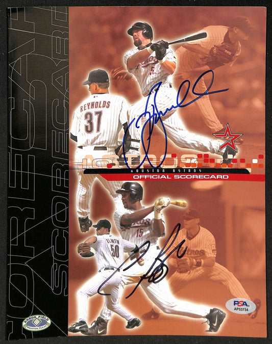 Craig Biggio & Jeff Bagwell Astros Signed/Autographed Scorecard PSA/DNA