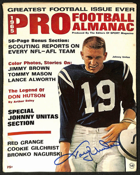 Johnny Unitas Signed/Autographed 1965 Football Almanac No Label PSA/DNA