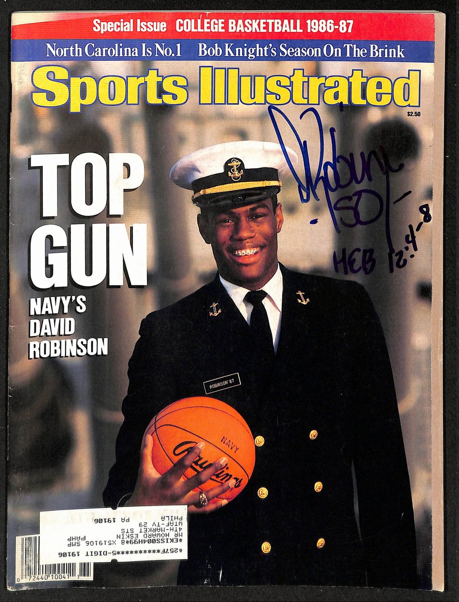 David Robinson Signed/Auto 1986 Sports Illustrsted 1st Cover PSA/DNA