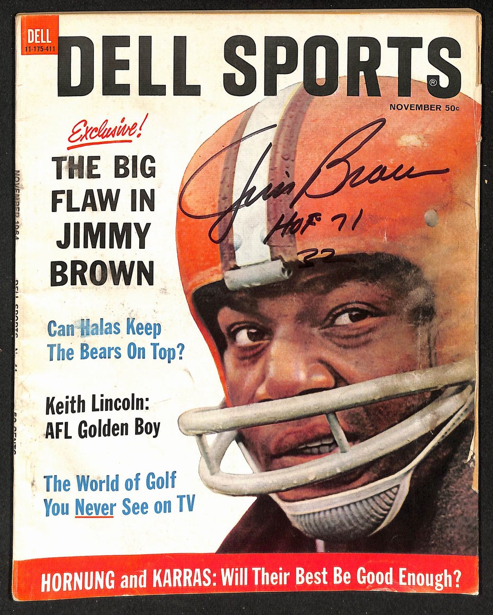 Jim Brown HOF 71 Signed/Autographed 1964 Dell Sports Magazine PSA/DNA