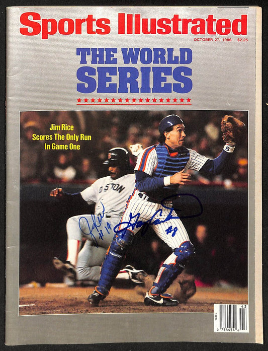 Jim Rice Gary Carter Signed 86 World Series Sports Illustrated PSA/DNA