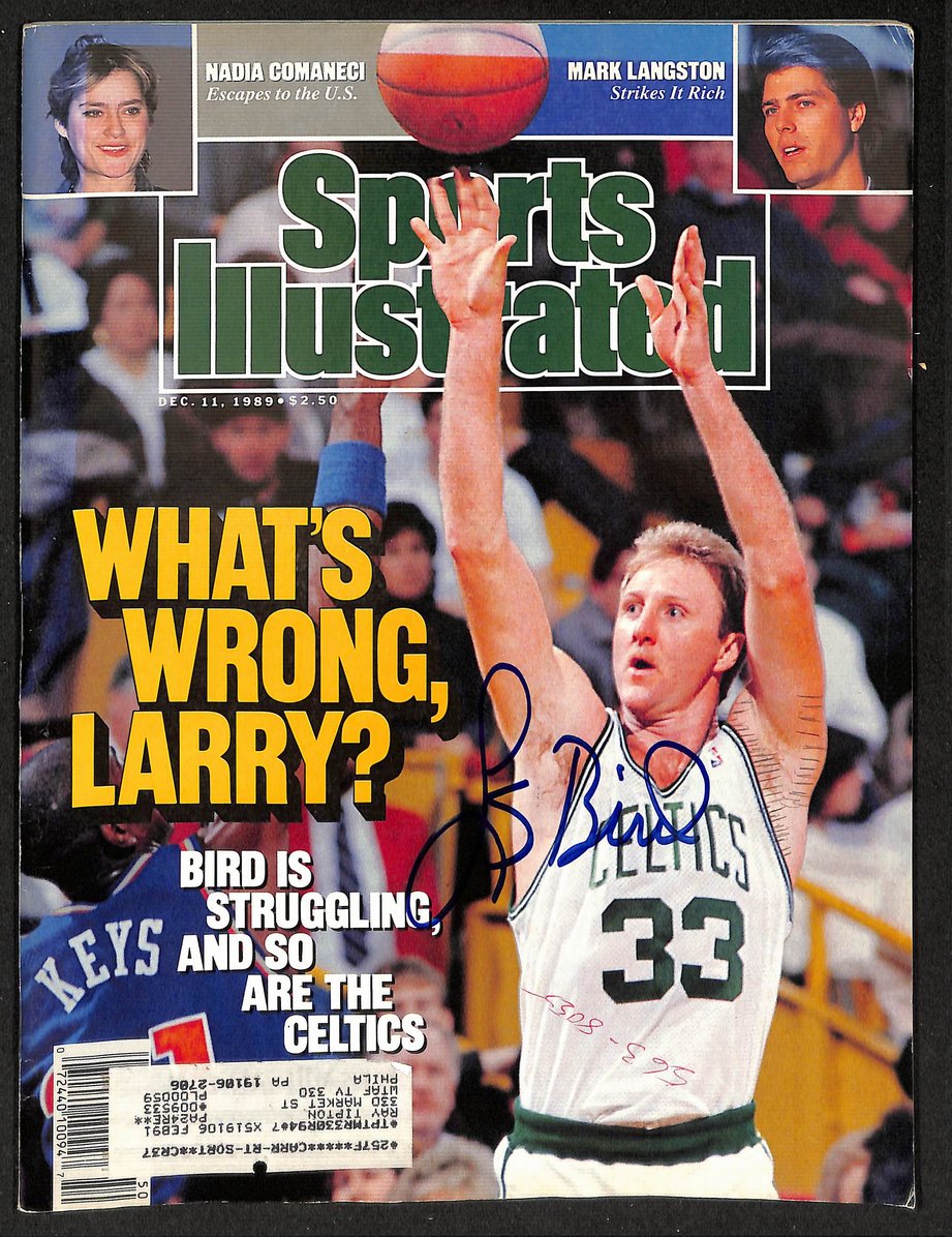 Larry Bird Celtics Signed/Autographed 1989 Sports Illustrated PSA/DNA