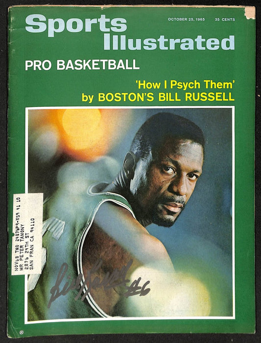 Bill Russell Celtics Signed 1965 Sports Illustrsted 1st Cover PSA/DNA