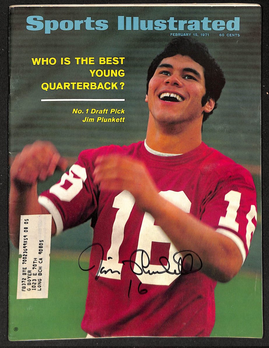 Jim Plunkett Signed/Autographed 1971 Sports Illustrated JSA