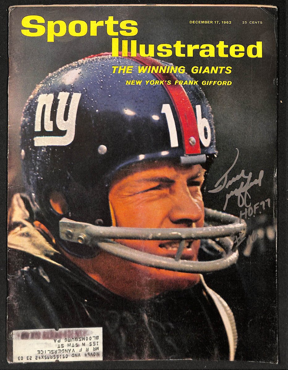 Frank Gifford HOF 77 Signed/Autographed 1962 Sports Illustrated JSA