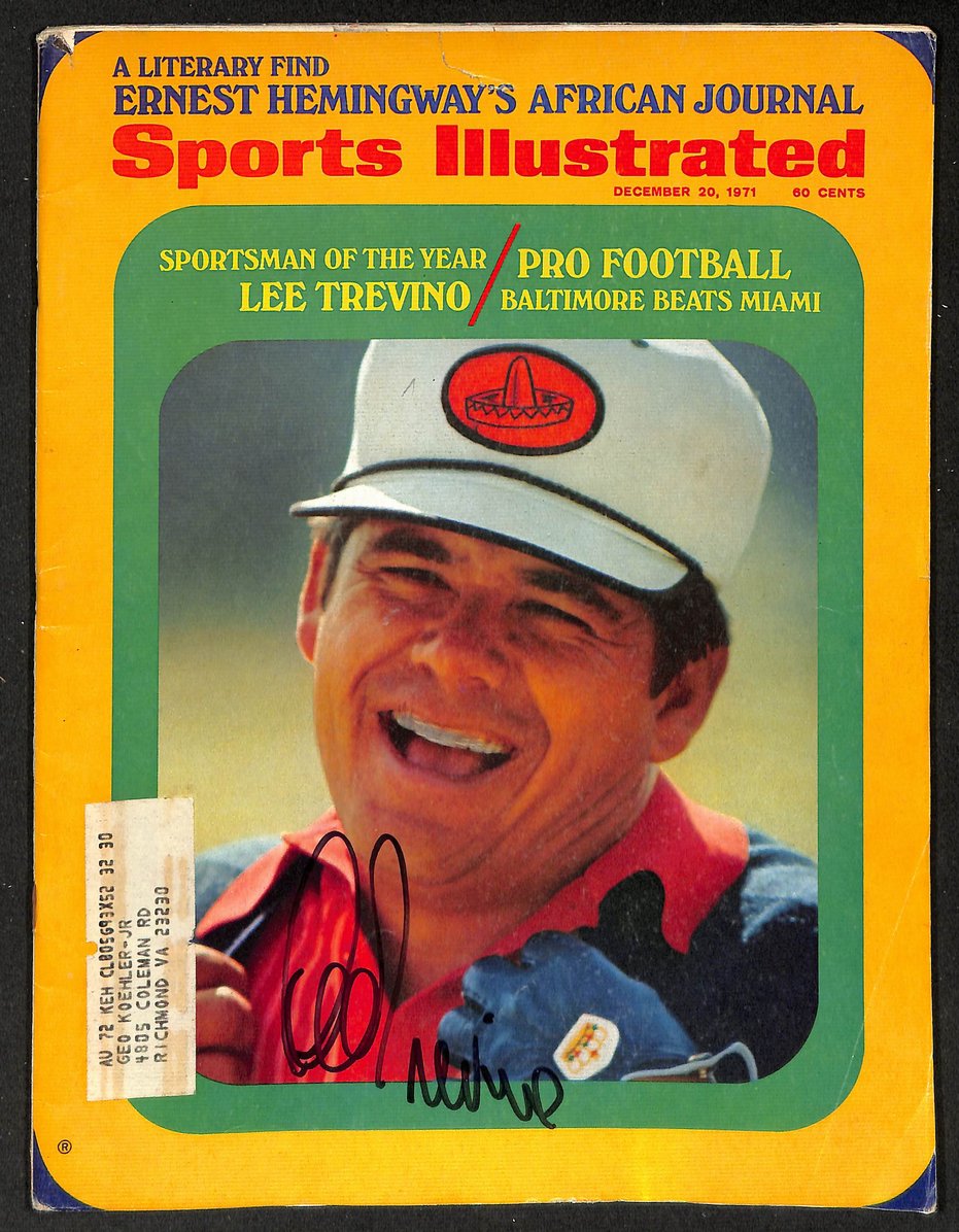 Lee Trevino Signed/Autographed 1974 Sports Illustrated Magazine JSA