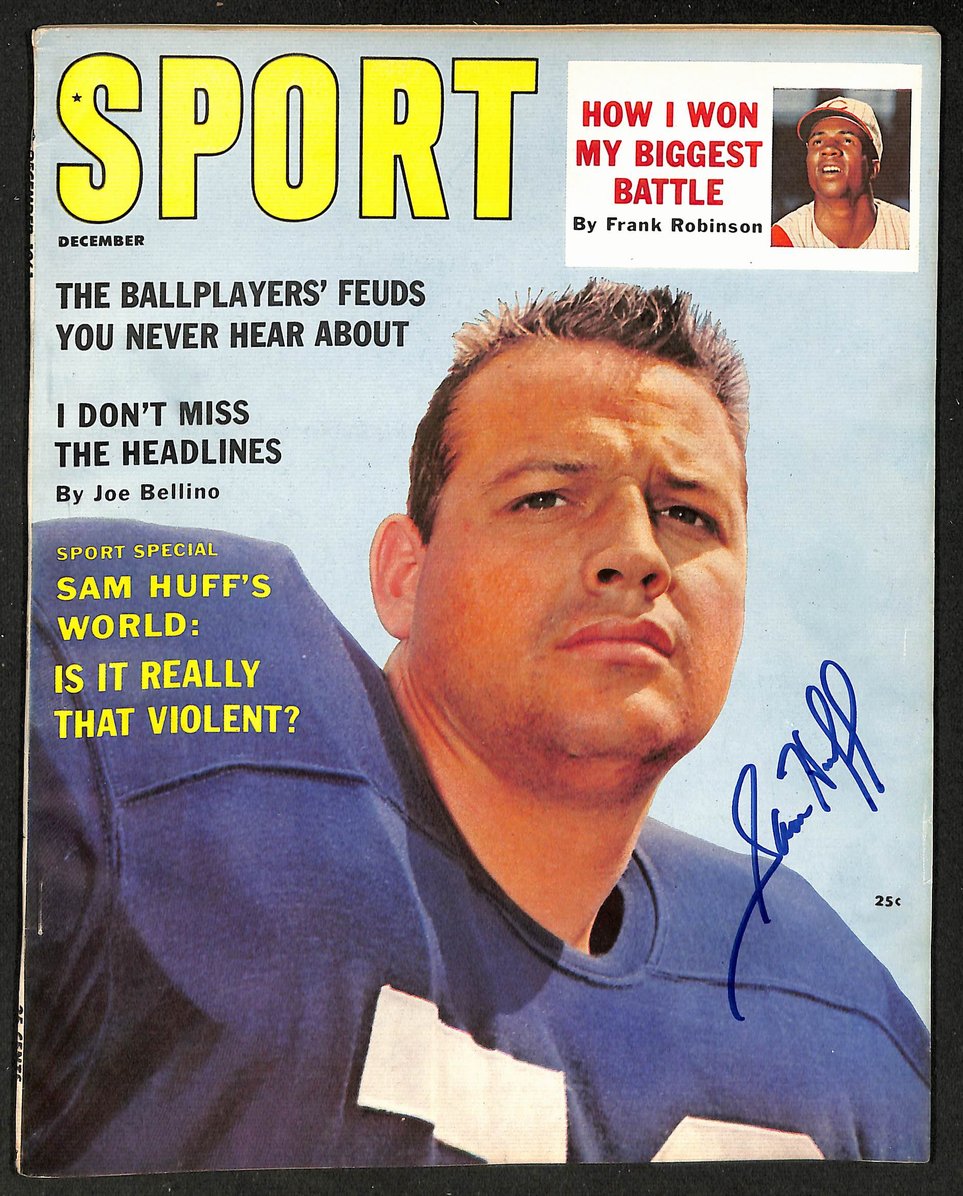 Sam Huff Giants Signed/Autographed 1961 Sport Magazine JSA