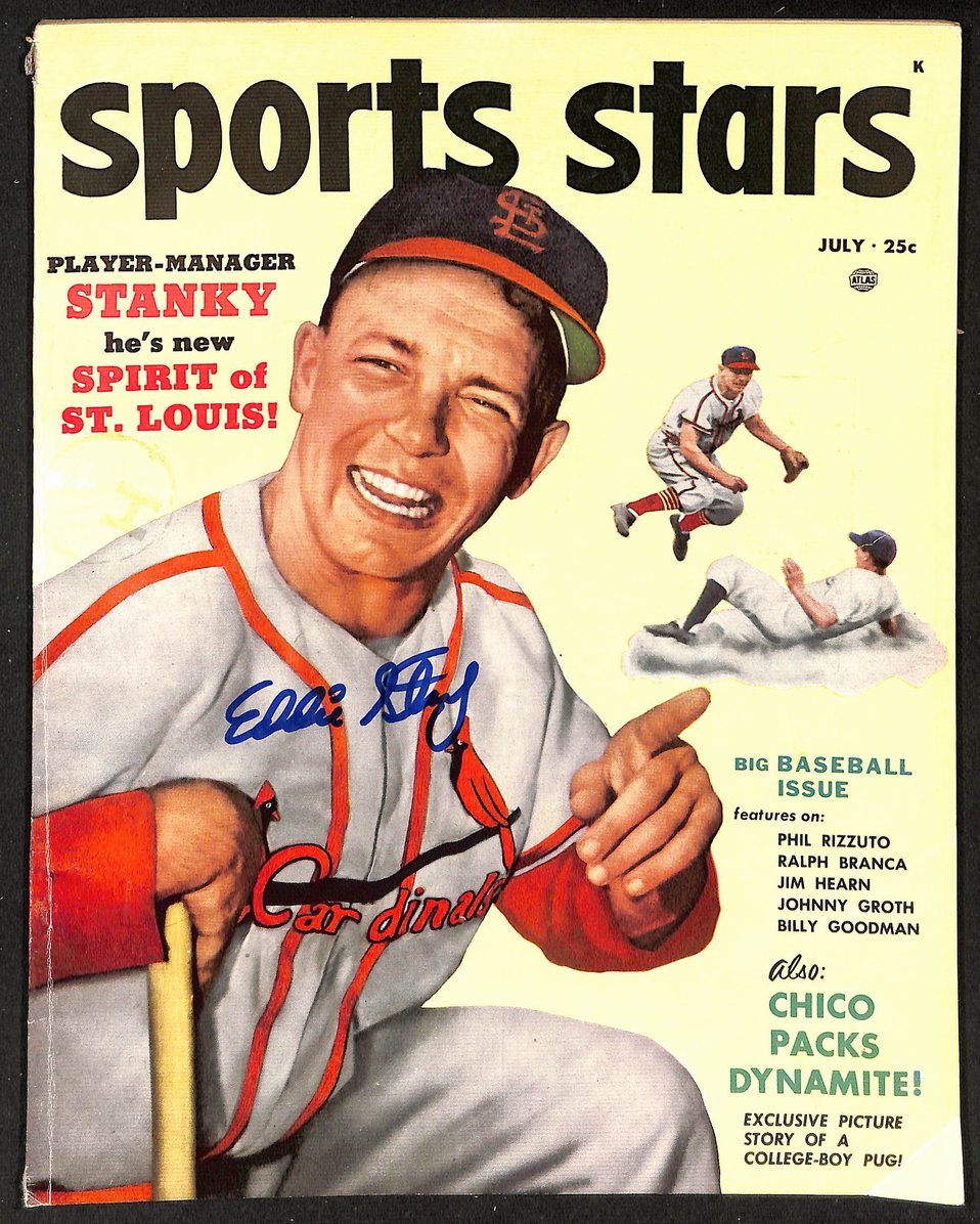 Eddie Stanky Cardinals Signed/Autographed 1952 Sport Stars Magazine JSA