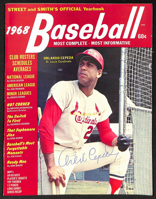 Orlando Cepeda Signed/Autographed 1968 Street & Smith's Yearbook JSA