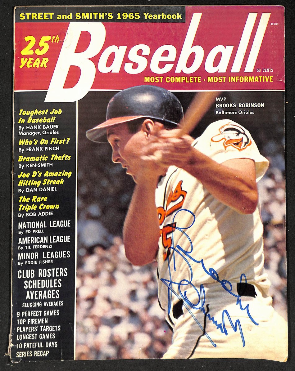 Brooks Robinson Signed/Autographed 1965 Street & Smith's Magazine JSA