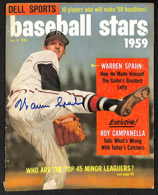 Warren Spahn Signed/Autographed 1959 Baseball Stars Magazine JSA