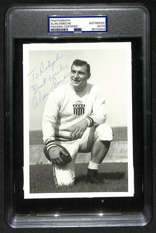 Alan Ameche Signed/Auto 5x7 Photo 1954 Heisman Wisconsin PSA/DNA 205858