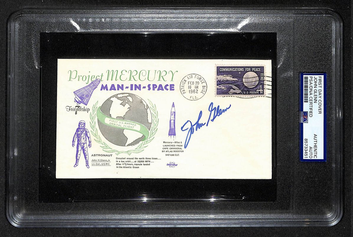 John Glenn Astronaut Signed/Auto 1962 FDC Envelope Proj Mercury PSA/DNA 205861