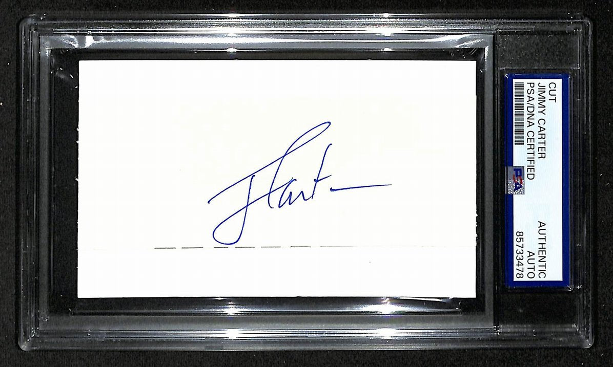 Jimmy Carter President Signed/Auto 2x5 Cut on 3x5 Index Card PSA/DNA 205865