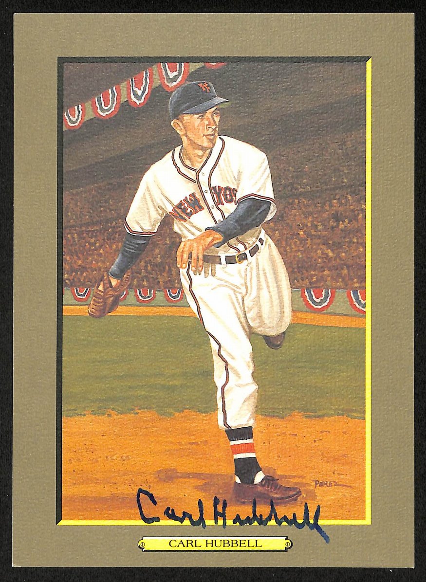 Carl Hubbell HOF Signed/Auto 1988 Perez Steele Great Moments #35 Card JSA 205872