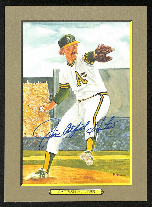 Catfish Hunter HOF Signed/Auto 1990 Perez Steele Great Moments #62 Card JSA