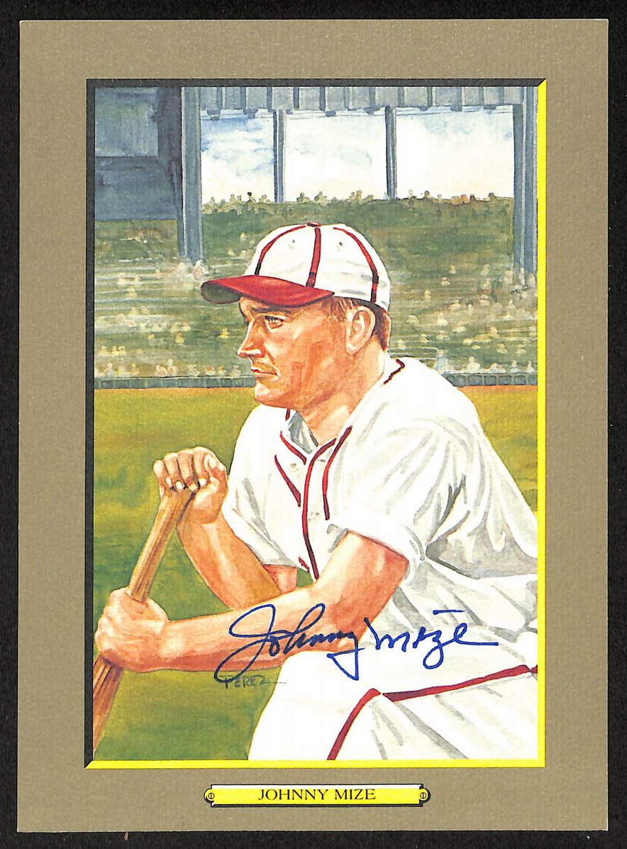 Johnny Mize HOF Signed/Auto 1987 Perez Steele Great Moments #23 Card JSA 205874