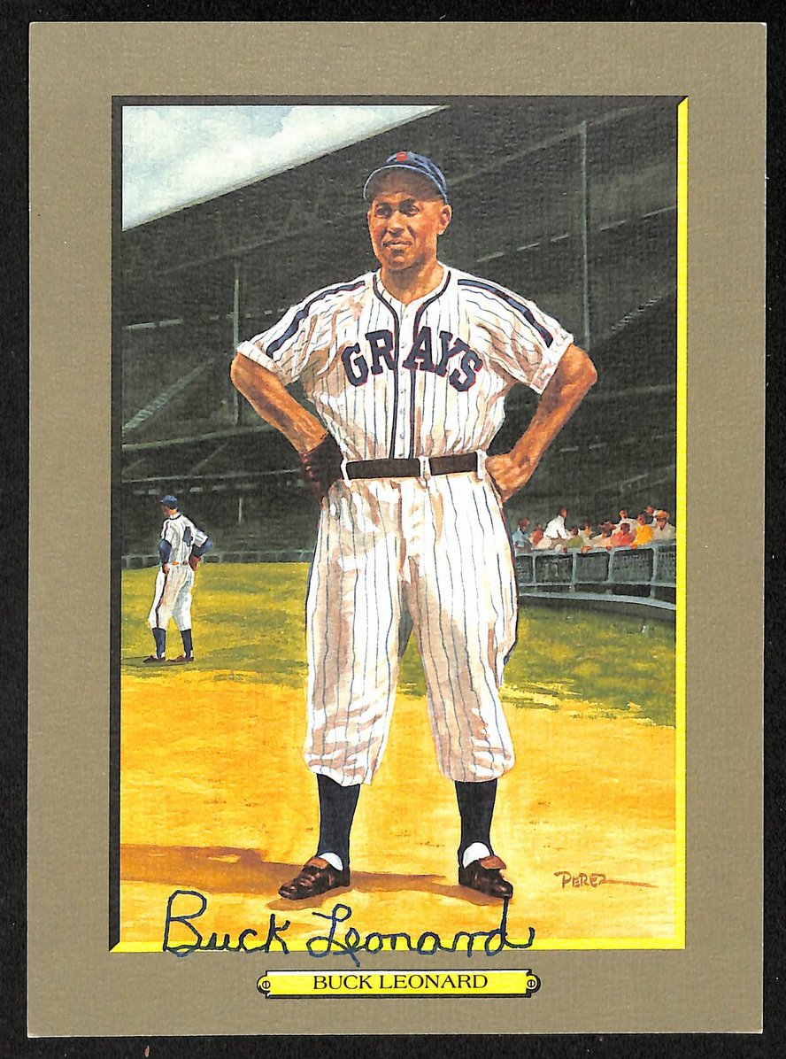 Buck Leonard HOF Signed/Auto 1990 Perez Steele Great Moments #58 Card JSA 205880