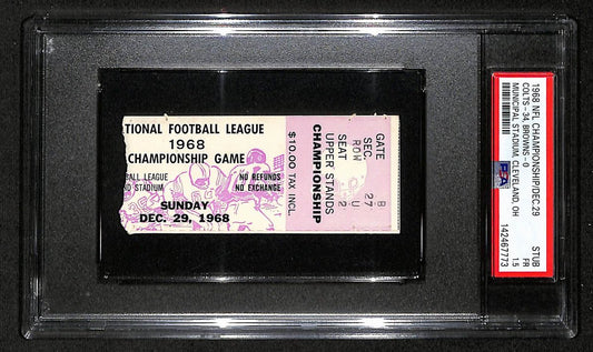 1968 NFL Championship Game Ticket Stub Colts vs. Browns PSA/DNA FR-1.5 205895