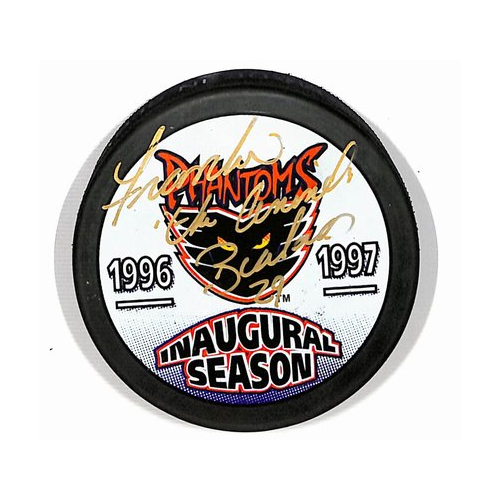Frank Bialowas Philadelphia Phantoms Autographed/Signed Hockey Puck BA187870