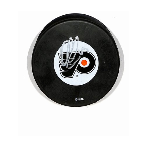John Slaney Philadelphia Flyers Autographed/Signed Hockey Puck BA187883