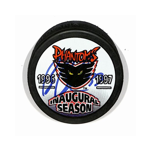 Brian Boucher Philadelphia Phantoms Autographed/Signed Hockey Puck BA187889
