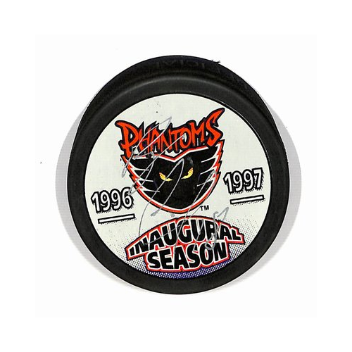 Bruce Coles Philadelphia Phantoms Autographed/Signed Hockey Puck BA187890