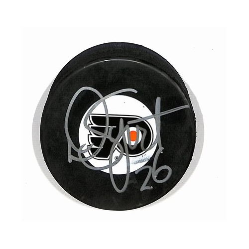 Danny Syvret Philadelphia Flyers Autographed/Signed Hockey Puck BA187896