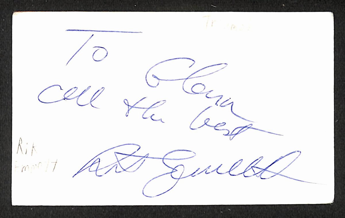 Rik Emmett Signed/Autographed 3x5 Index Card Guitarist Triumph JSA BA205465