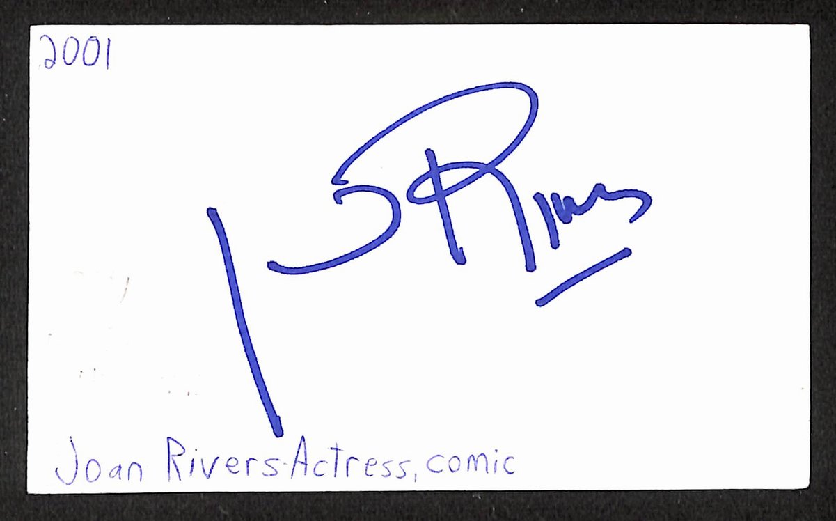 Joan Rivers Signed/Autographed 3x5 Index Card Comedian JSA BA205466