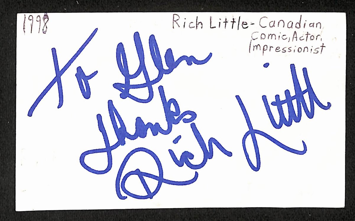Rich Little Signed/Autographed 3x5 Index Card Comedian JSA BA205468