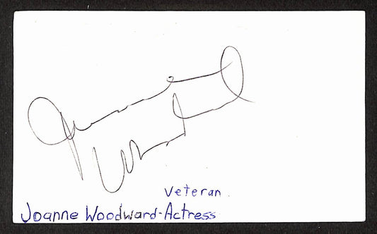 Joanne Woodward Signed/Autographed 3x5 Index Card Actress JSA BA205472