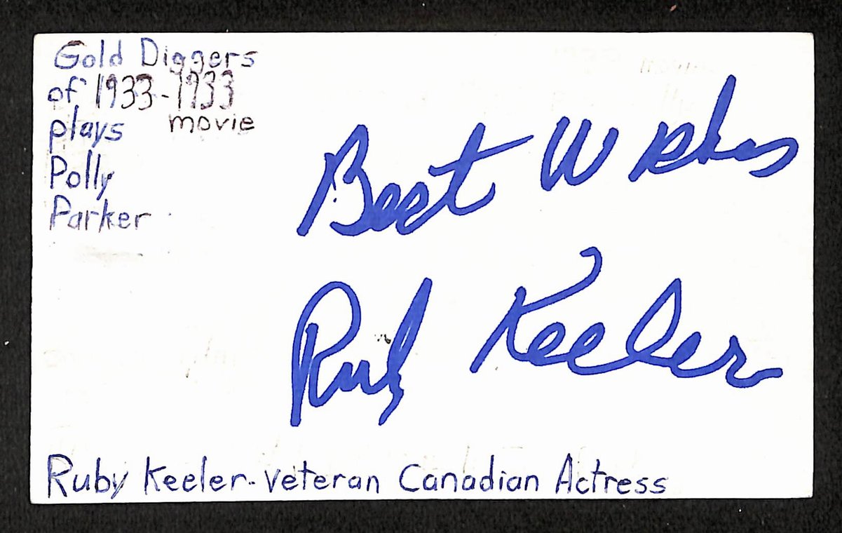 Ruby Keeler Signed/Autographed 3x5 Index Card Actress JSA BA205474