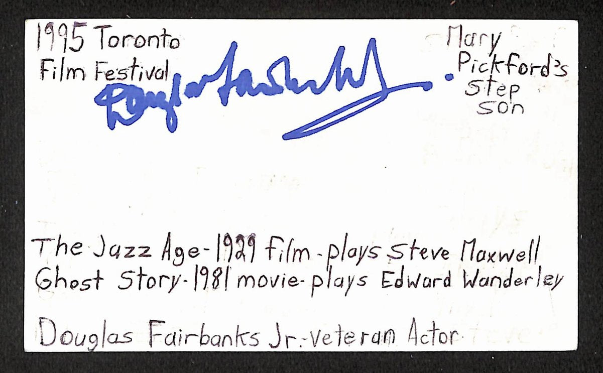 Douglas Fairbanks Signed/Autographed 3x5 Index Card Actor JSA BA205478