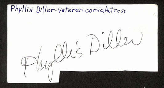 Phyllis Diller Signed/Autographed Cut Signature Comedian JSA BA205479