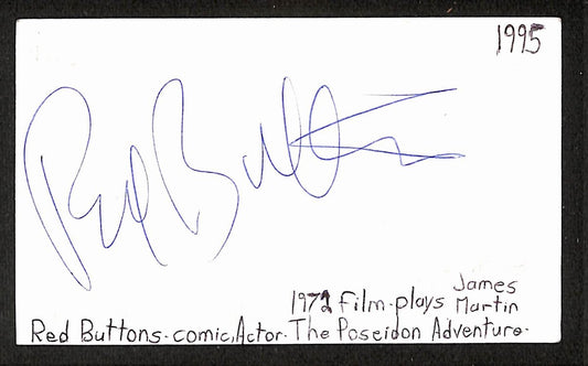 Red Buttons Signed/Autographed 3x5 Index Card Actor JSA BA205480