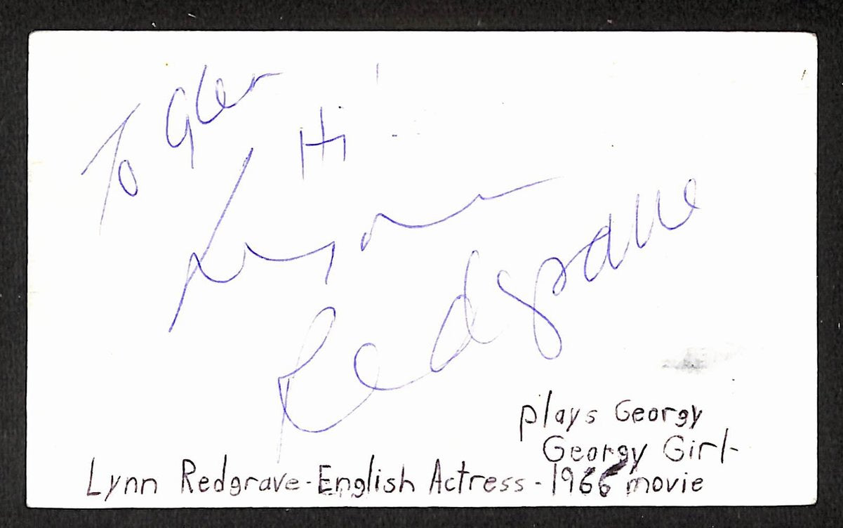 Lynn Redgrave Signed/Autographed 3x5 Index Card Actress JSA BA205481